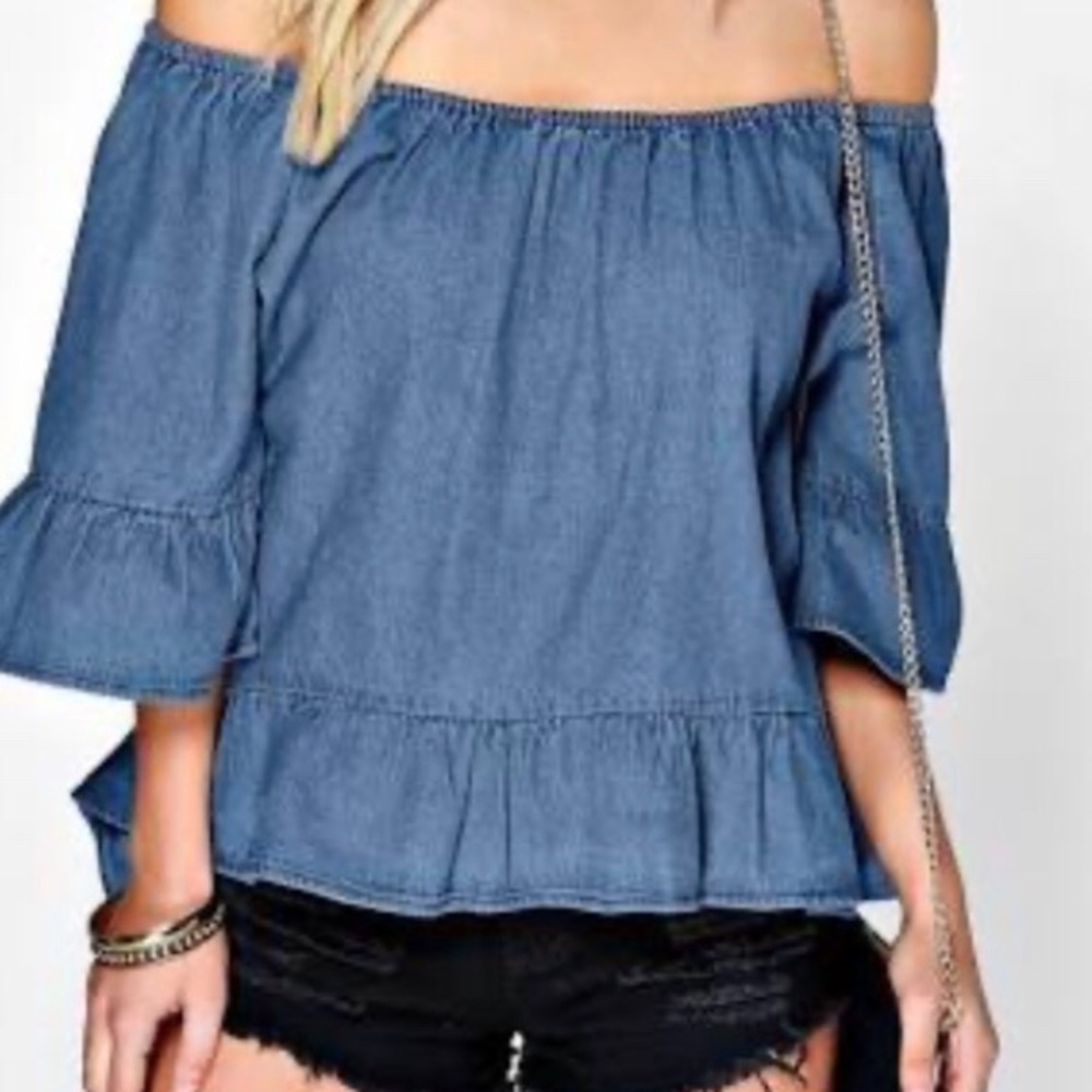 Jane and Delancey Off-The-Shoulder Ruffle Blouse